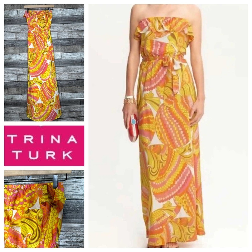 Trina Turk for Banana‎ Republic Silk Sonya Patio Maxi Dress 2